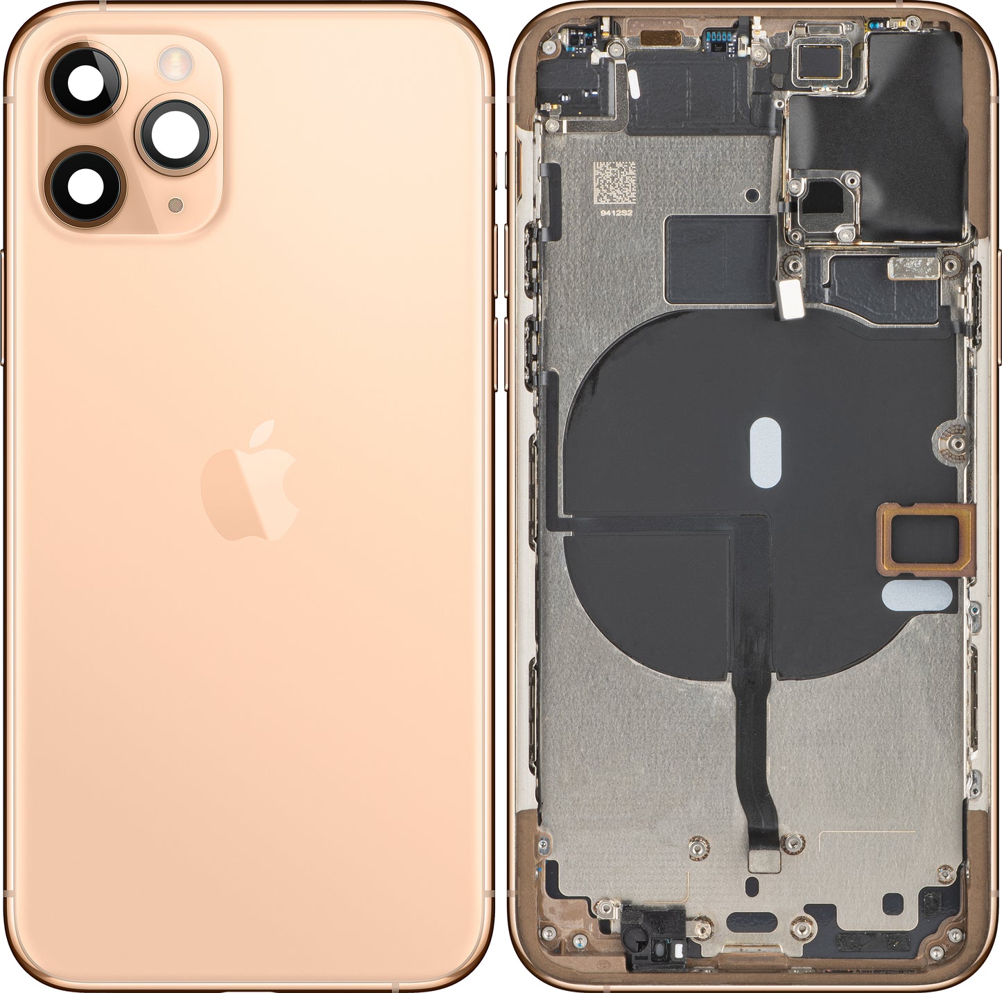 Stražnji poklopac baterije za Apple iPhone 11 Pro, srednji okvir, zlatni (Matte Gold), zamjenski