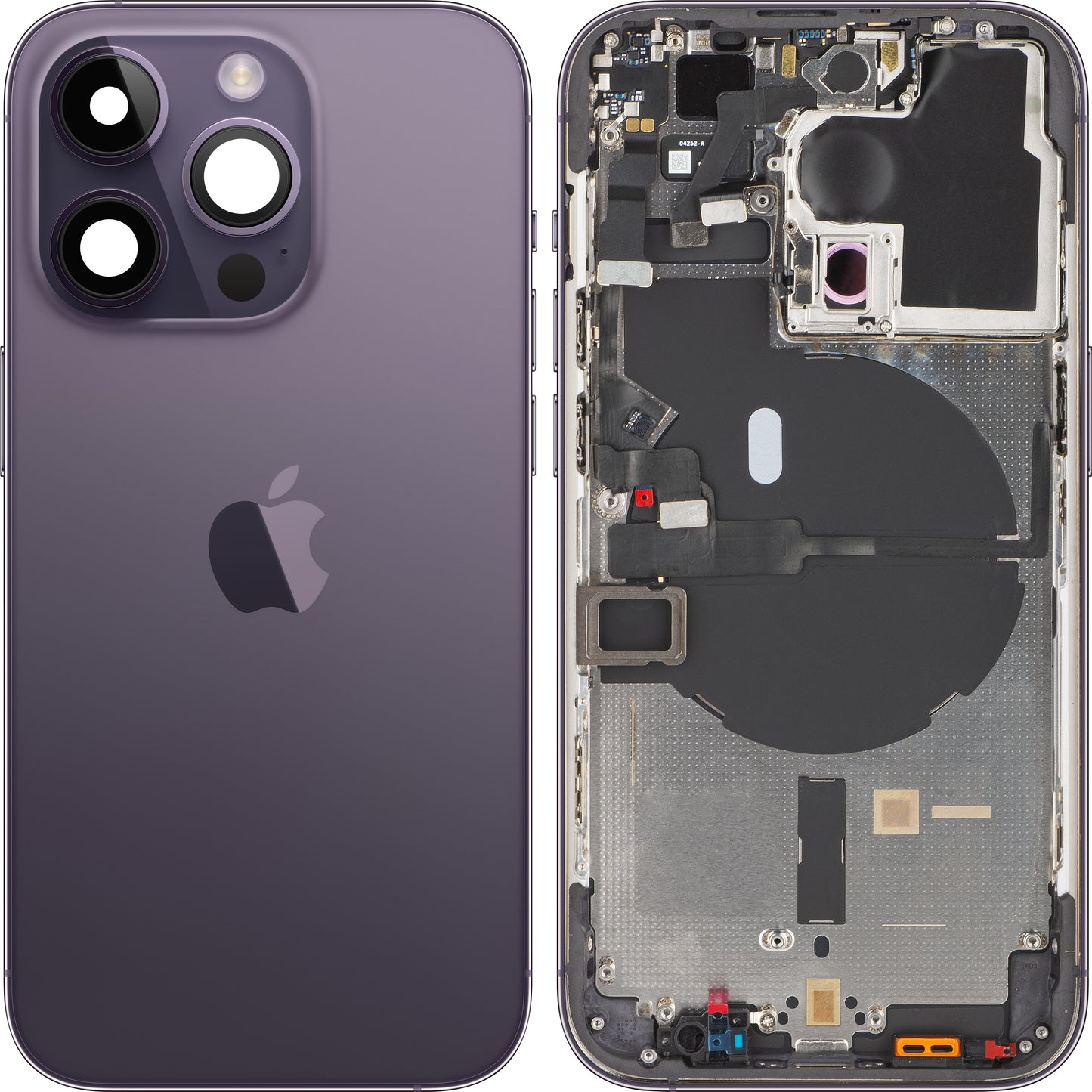 Stražnji poklopac baterije za Apple iPhone 14 Pro, srednji dio kućišta, boja duboka ljubičasta (Deep Purple), zamjenski