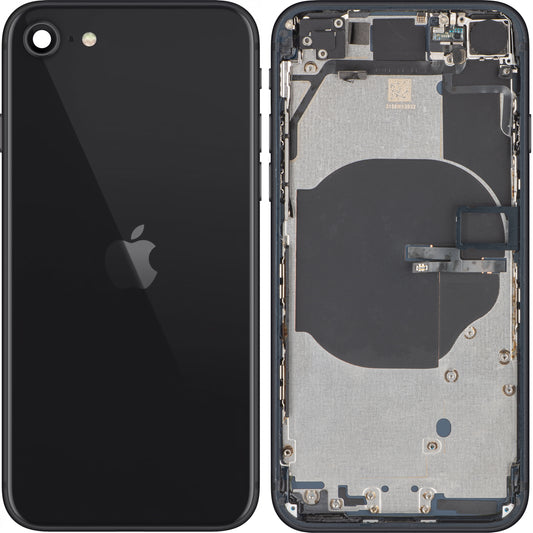 Stražnji poklopac baterije za Apple iPhone SE (2022), srednji okvir, crna (Midnight), zamjena