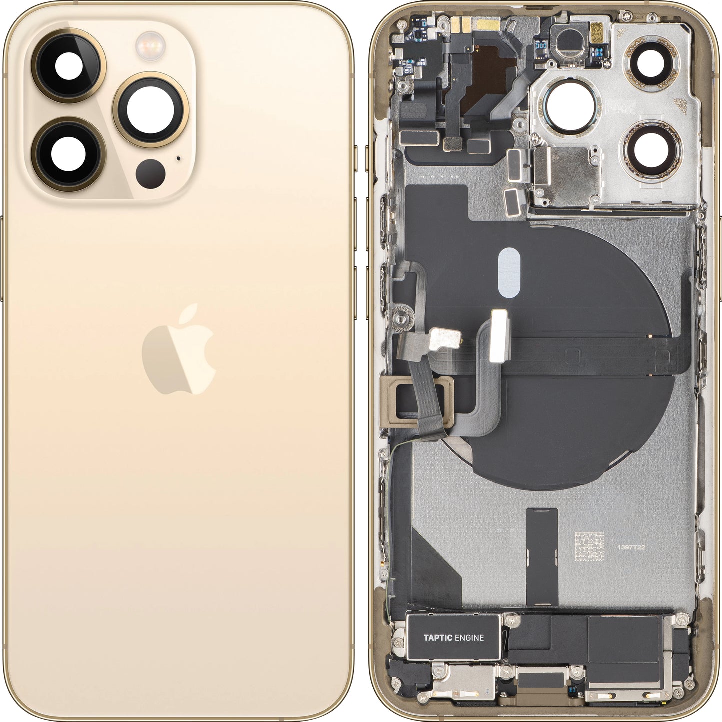 Poklopac baterije Apple iPhone 13 Pro, s kućištem sredine, svi dijelovi, zlatni, zamjena