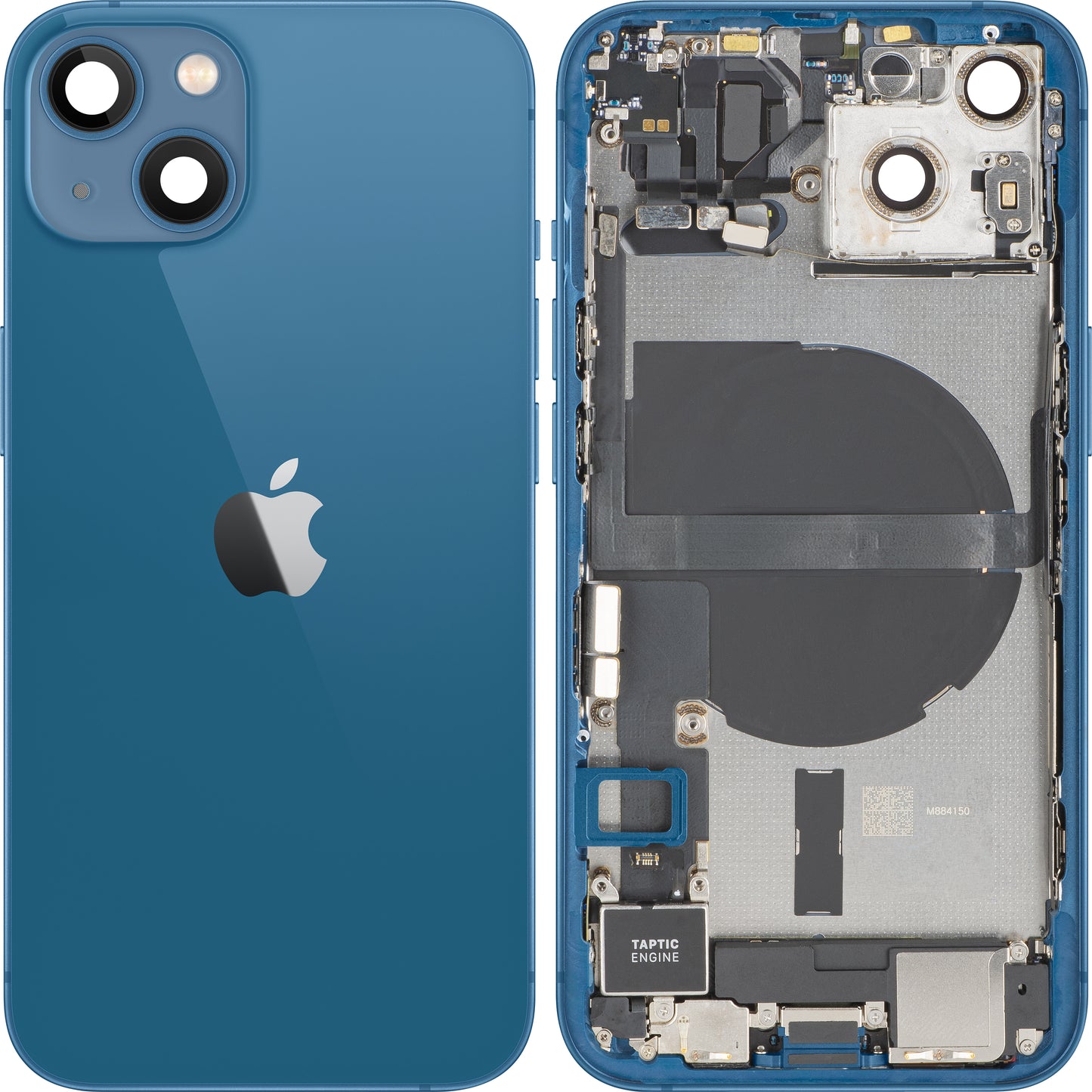 Poklopac baterije Apple iPhone 13, s kućištem u sredini, kompletni dijelovi, plavi, zamjena