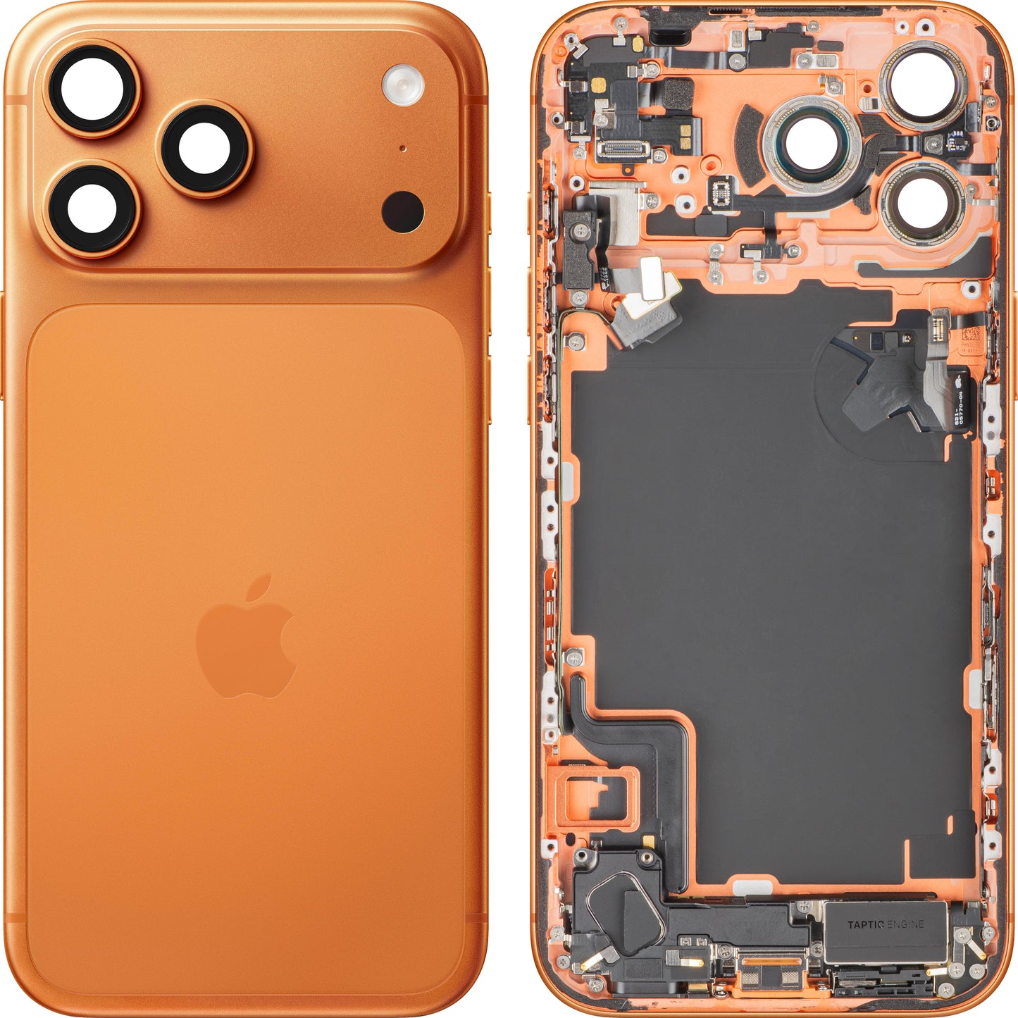 Poklopac baterije Apple iPhone 17 Pro Max, s kućištem u sredini, kompletni dijelovi, narančasta (Cosmic Orange), zamjena