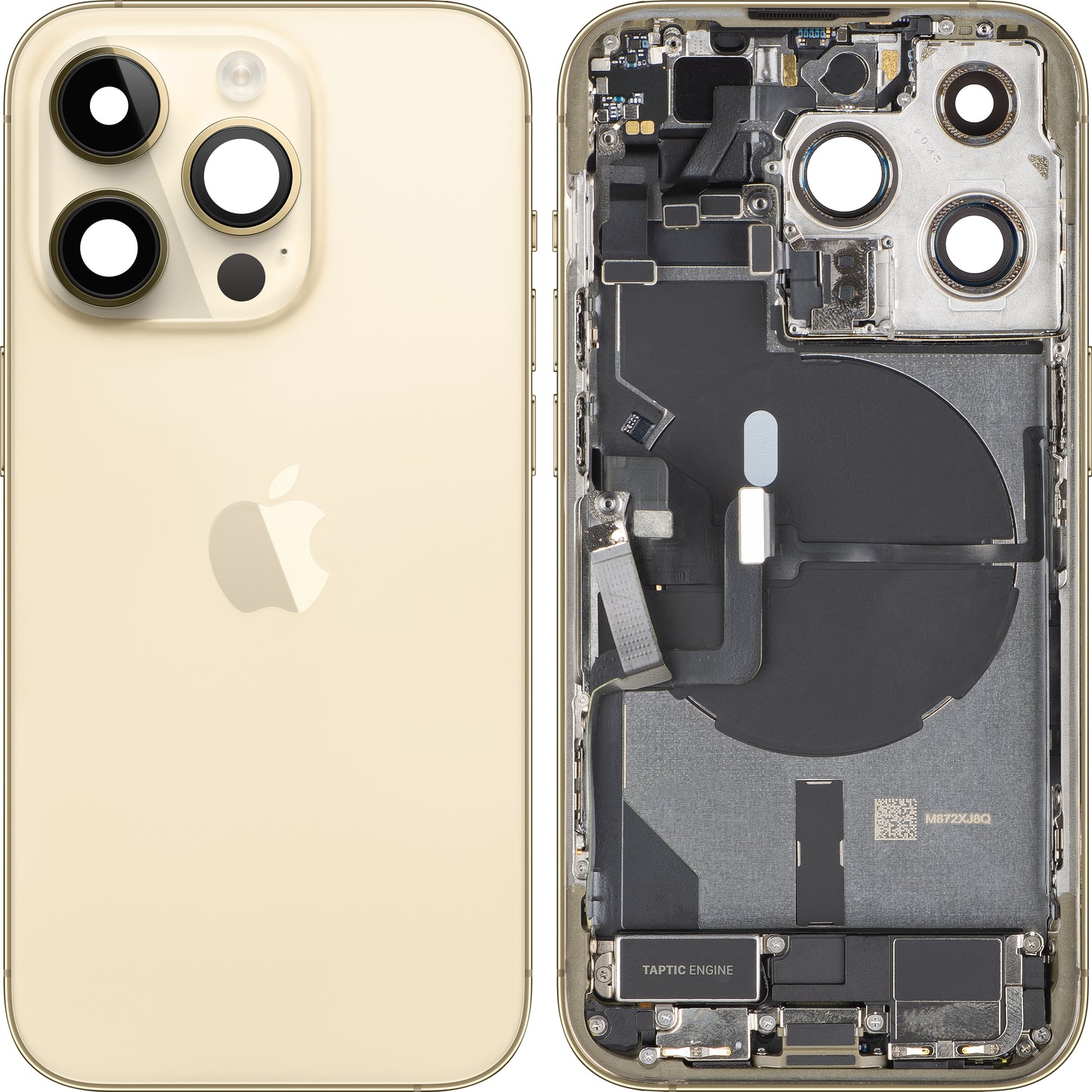 Poklopac baterije Apple iPhone 14 Pro, s kućištem sredine, verzija SAD, zlatna, zamjena