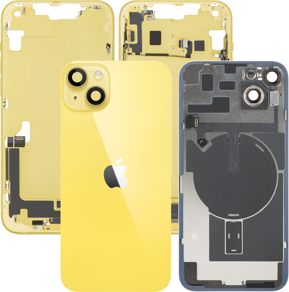 Poklopac baterije Apple iPhone 14 Plus, s kućištem sredine, puni dijelovi, žuta, Swap Premium