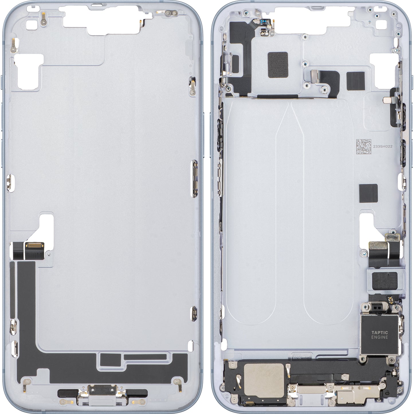 Poklopac baterije Apple iPhone 14 Plus, s kućištem u sredini, kompletni dijelovi, plavi, zamjena