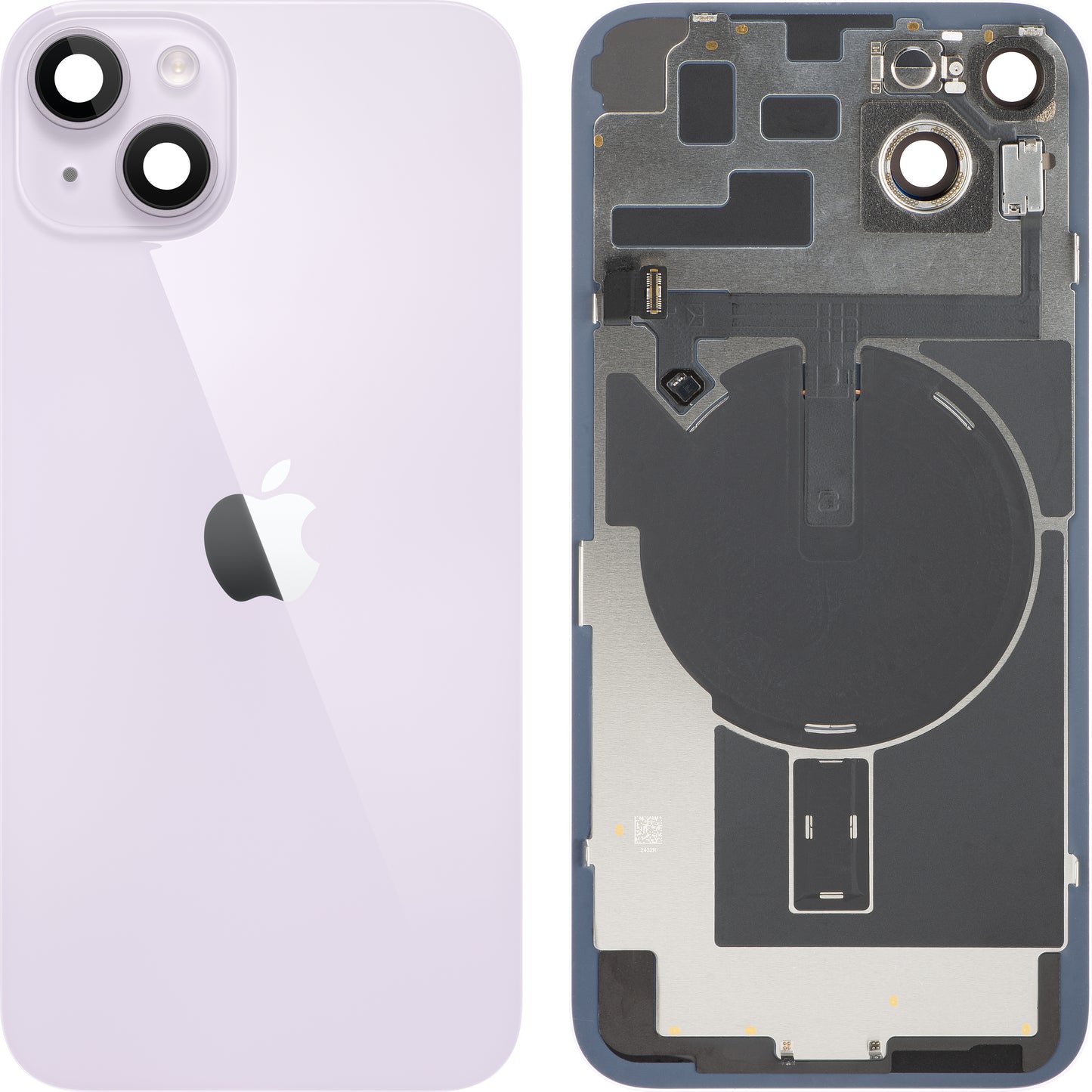 Poklopac baterije Apple iPhone 14 Plus, s kućištem u sredini, Komplet dijelova, Ljubičasta, Zamjena