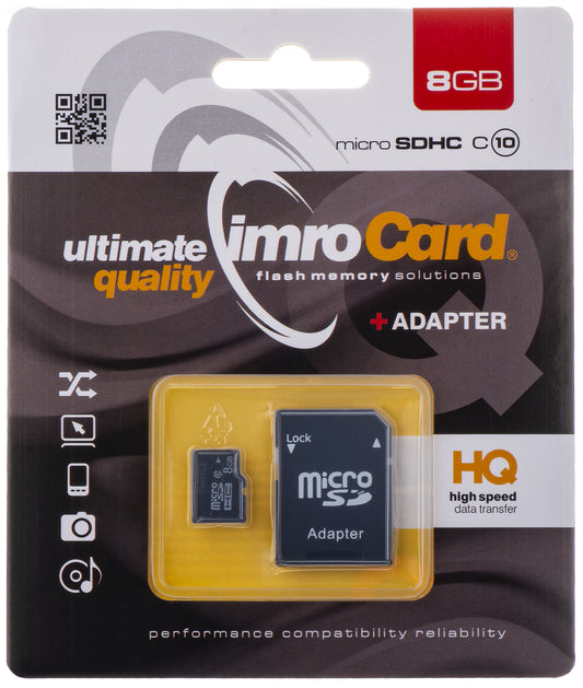 Memorijska kartica microSDHC Imro, 8Gb, Klasa 10, s adapterom