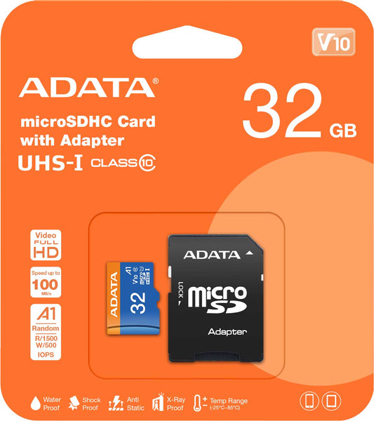 Memorijska kartica microSDXC Adata, 32Gb, Klasa 10 / UHS-1 U1, s adapterom AUSDH32GUICL10A1-RA1