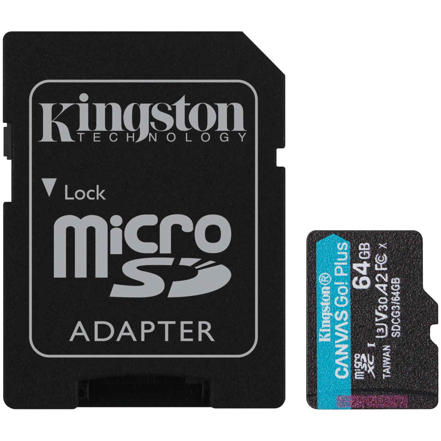 Memorijska kartica microSDXC Kingston Canvas Go Plus, 64Gb, Klasa 10 / UHS-1 U3, s adapterom SDCG3/64GB