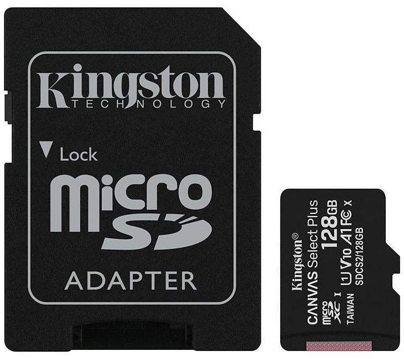 Memorijska kartica microSDXC Kingston Canvas Select Plus Android A1, 128Gb, Klasa 10 / UHS-1 U1, s adapterom SDCS2/128GB