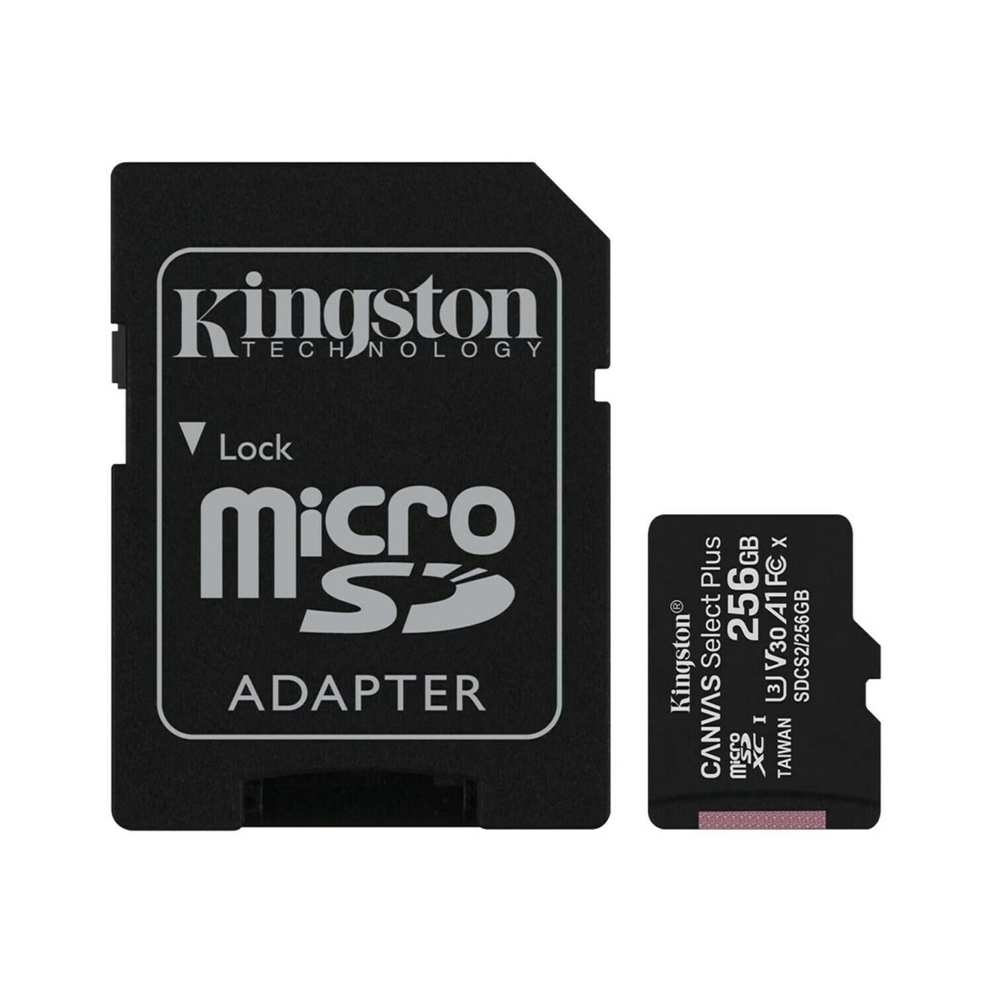 Memorijska kartica microSDXC Kingston Canvas Select Plus Android A1, 256Gb, Klasa 10 / UHS-1 U3, s adapterom SDCS2/256GB