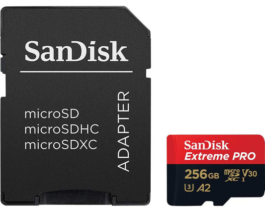 Memorijska kartica microSDXC SanDisk Extreme Pro, 256Gb, Klasa 10 / UHS-1 U3, S adapterom SDSQXCD-256G-GN6MA