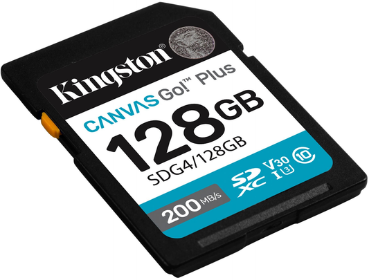 SDXC memorijska kartica Kingston Canvas Go Plus, 128Gb, Klasa 10 / UHS-1 U3 SDG4/128GB