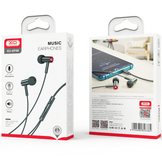 Handsfree 3.5mm XO Design EP49, Zelena