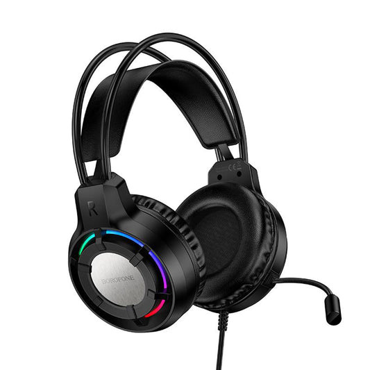Gaming slušalice 3.5mm Borofone BO112 Wave, RGB, 2m, Crne