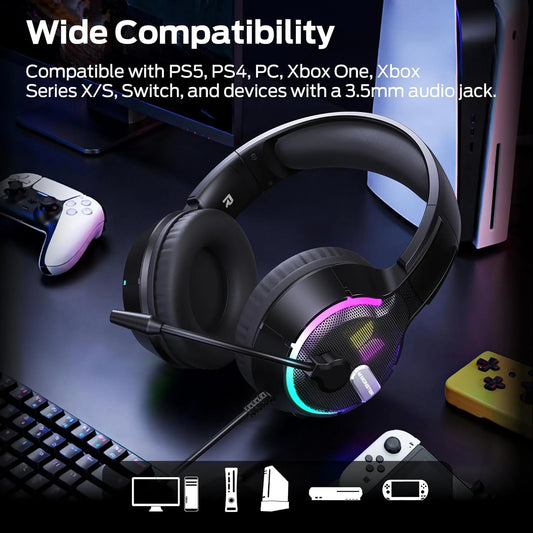 Gaming slušalice 3.5mm Monster Mission 320, RGB, 1.9m, Crne