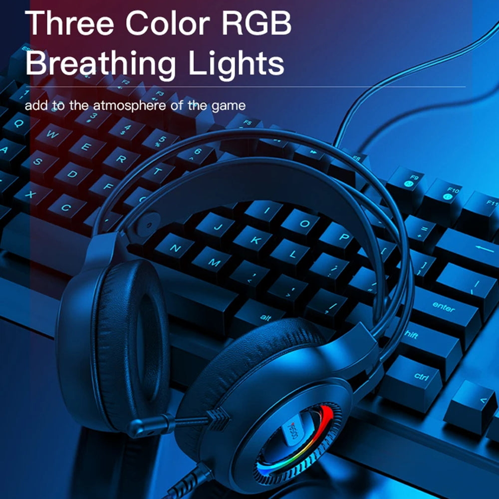 Slušalice za gaming 3.5mm Yesido EK02, RGB, 2.2m, Crne