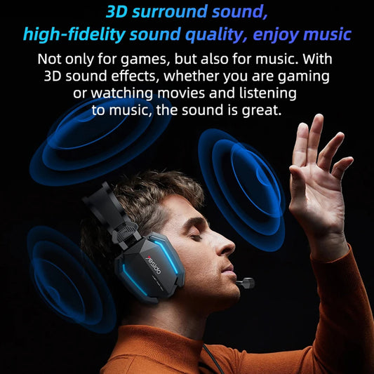 Gaming slušalice 3.5mm Yesido EK03, RGB, 2m, Crne