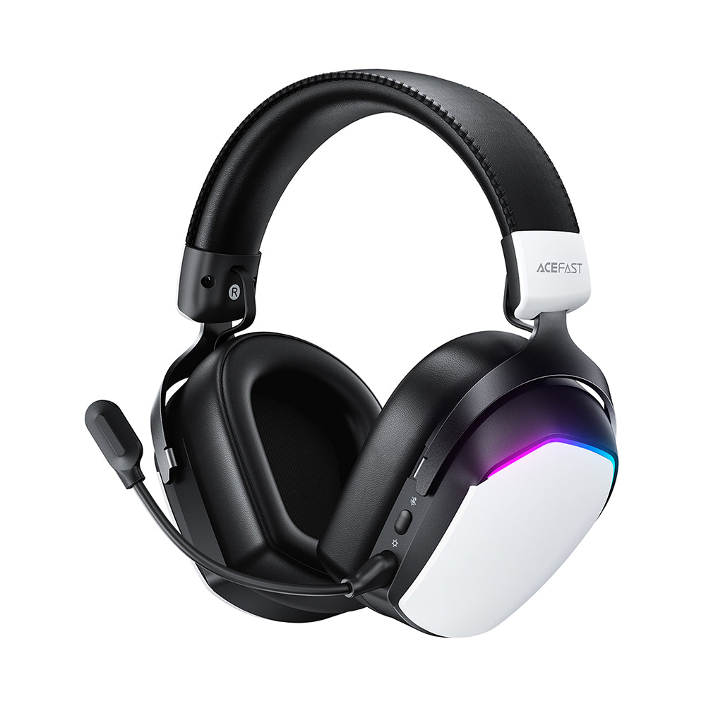 Bežične gaming slušalice Acefast H11, RGB, BT / Wi-Fi / Žičane, Bijele