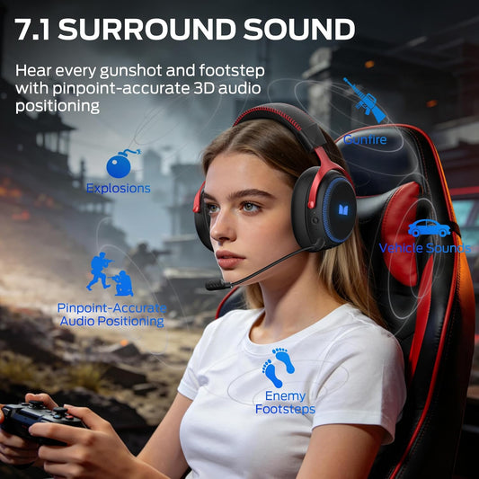 Bežične gaming slušalice Monster Mission 350, BT / Wi-Fi / Žičane, Crne