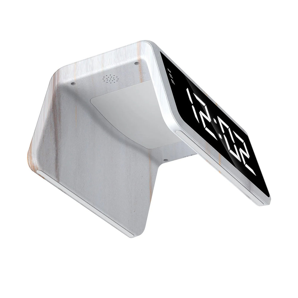 Digitalni sat HAVIT W320 s bežičnim punjenjem QI, Bijeli