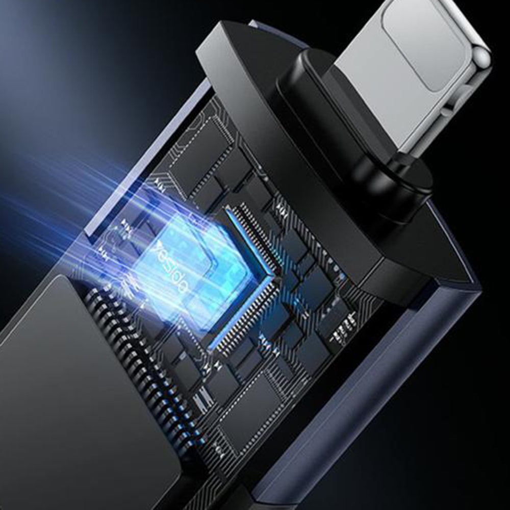 Čitač kartica Lightning Yesido GS38, microSD, Sivi, Ponovno zapečaćen