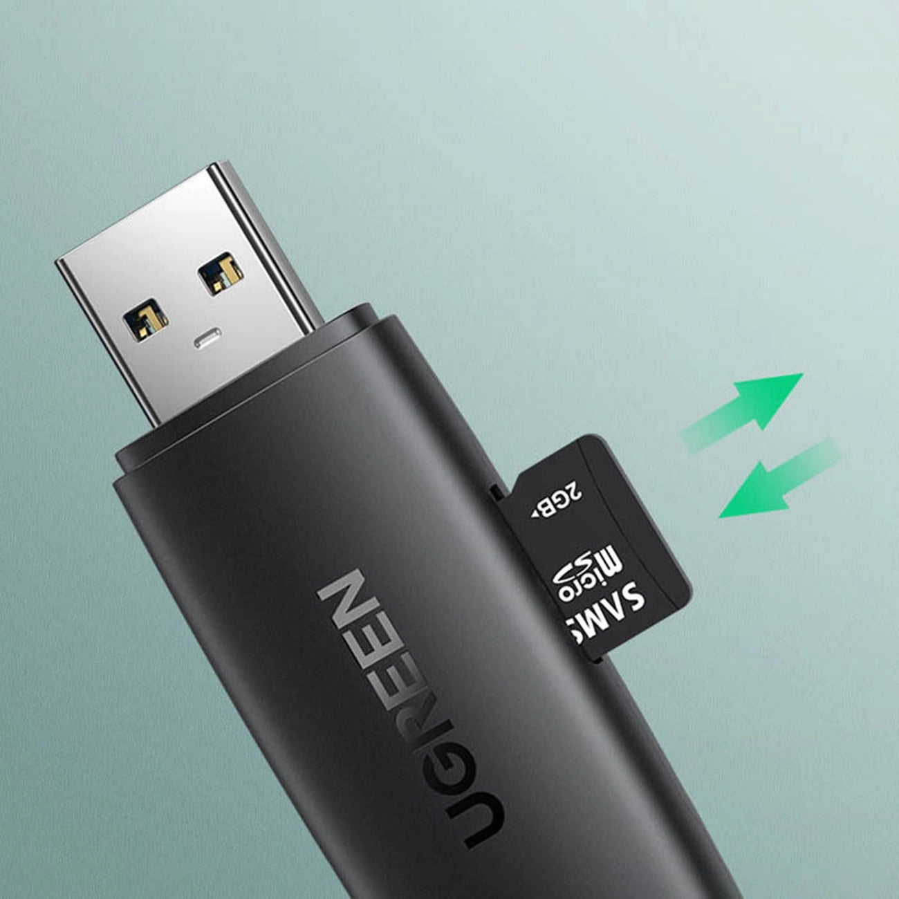 Čitač kartica USB / USB-C UGREEN CM304, SD - microSD, Crni