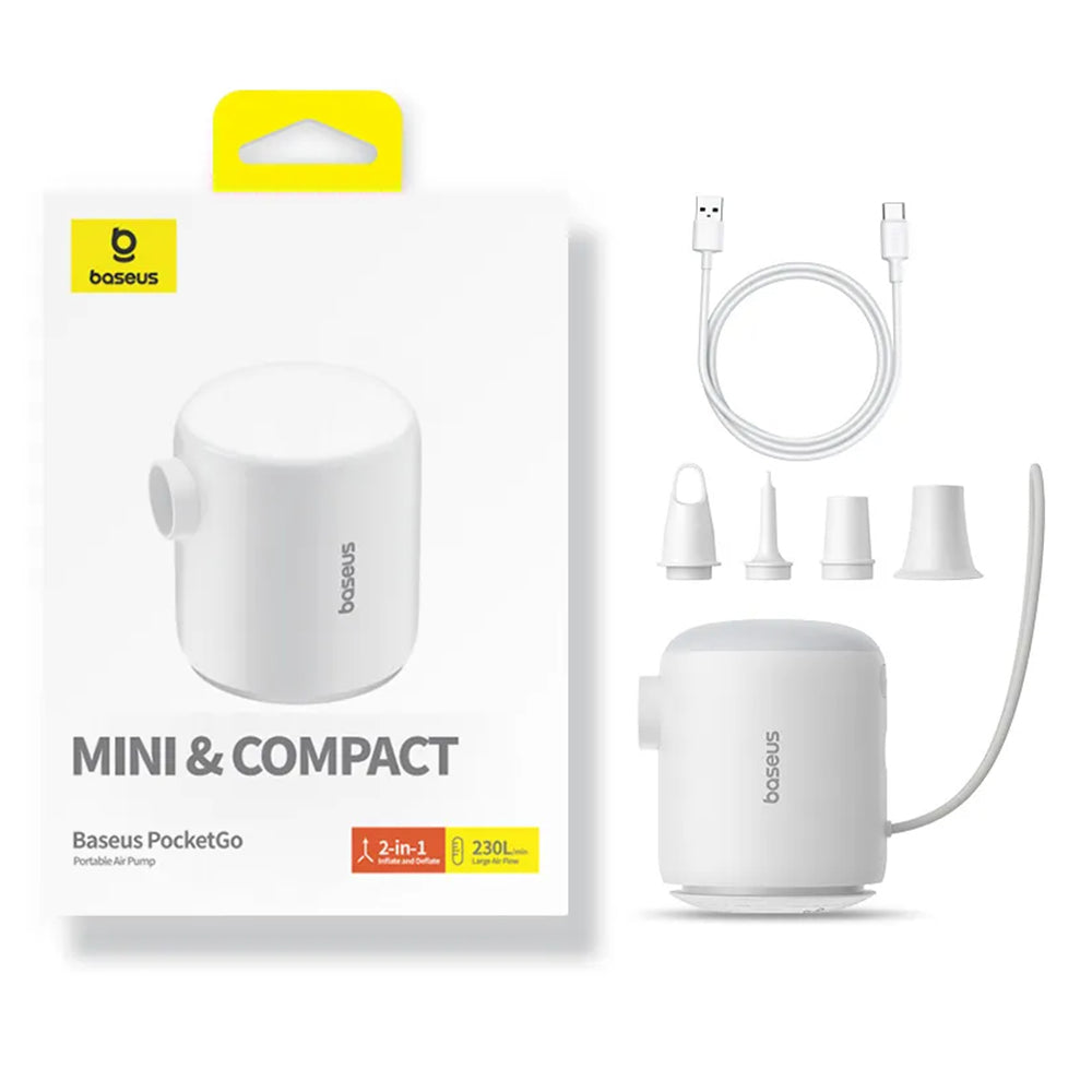Baseus PocketGo pumpa za napuhavanje madraca, Bijela C11157700221-00