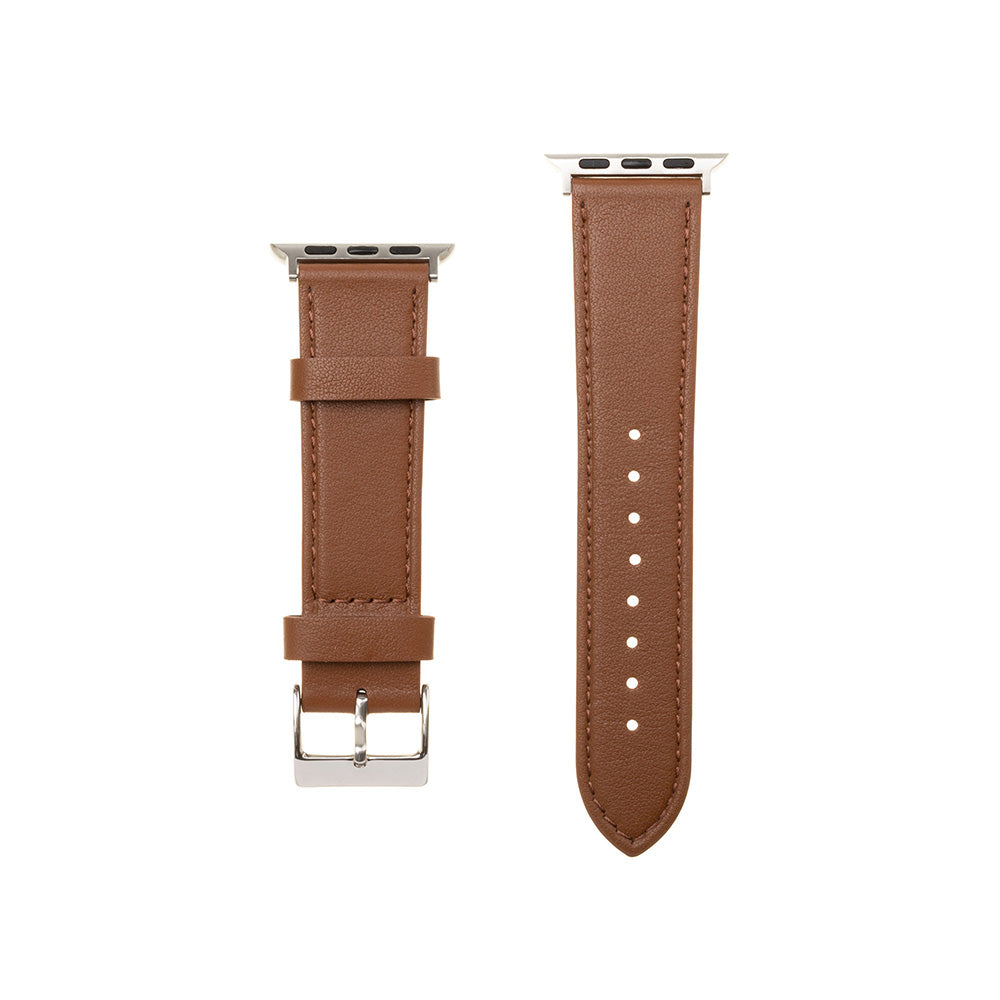 Remen Fixed Leather za Apple Watch 49mm / 46mm / 45mm / 44mm / 42mm serije, smeđi