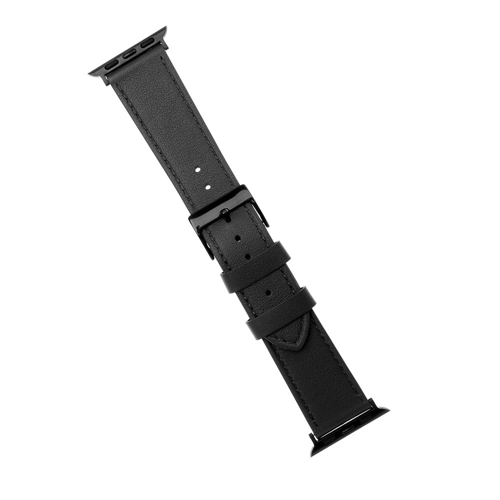 Remen Fixed Leather za Apple Watch 49mm / 46mm / 45mm / 44mm / 42mm serije, Crni
