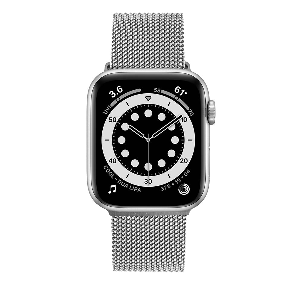 Fixed Mesh remen za Apple Watch 49mm / 46mm / 45mm / 44mm / 42mm serije, Srebrni