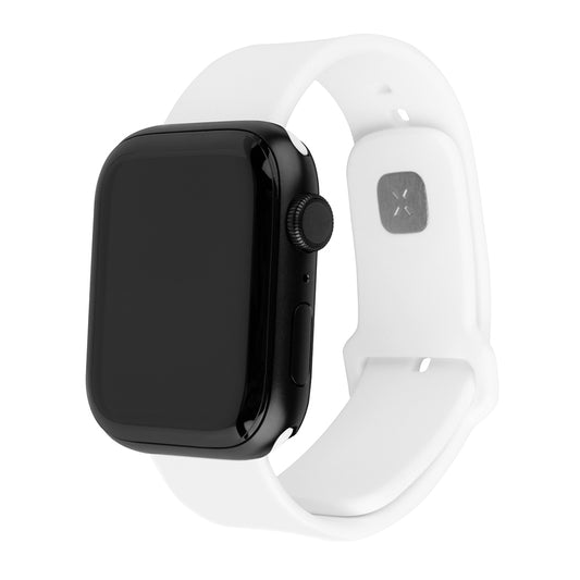 Fixed Silicone Sporty remen za Apple Watch 49mm / 46mm / 45mm / 44mm / 42mm serije, Bijela