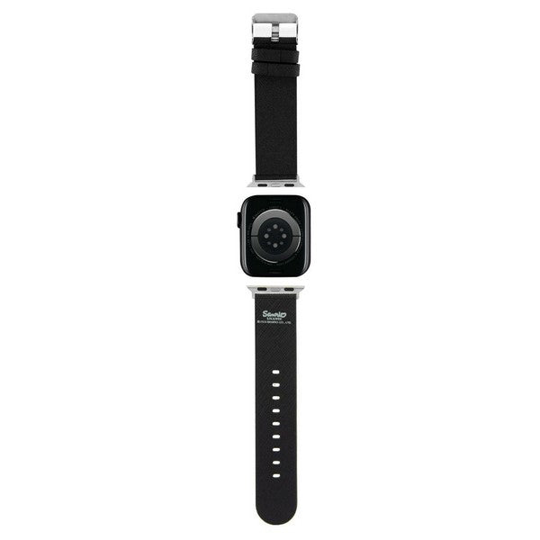 Remen Hello Kitty Leather Kitty & Bows za Apple Watch 42mm / 41mm / 40mm / 38mm seriju, Crni
