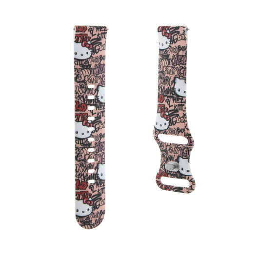 Remen Hello Kitty Silicone Tags Graffiti za Samsung Galaxy Watch / Huawei Watch Series, Roza