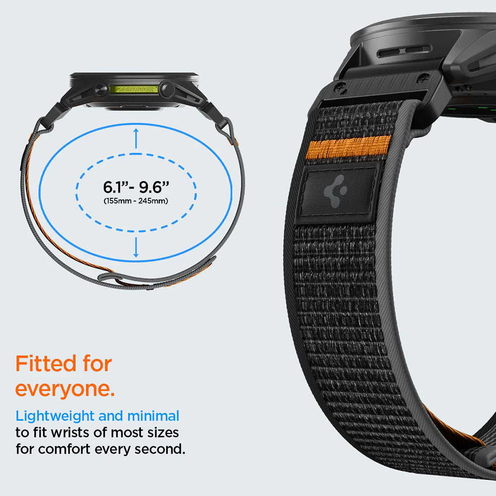 Remen Spigen Athlex Air za Garmin Watch Fenix / Forerunner / Approach Series, 22mm, Crno Narančasta AMP11426