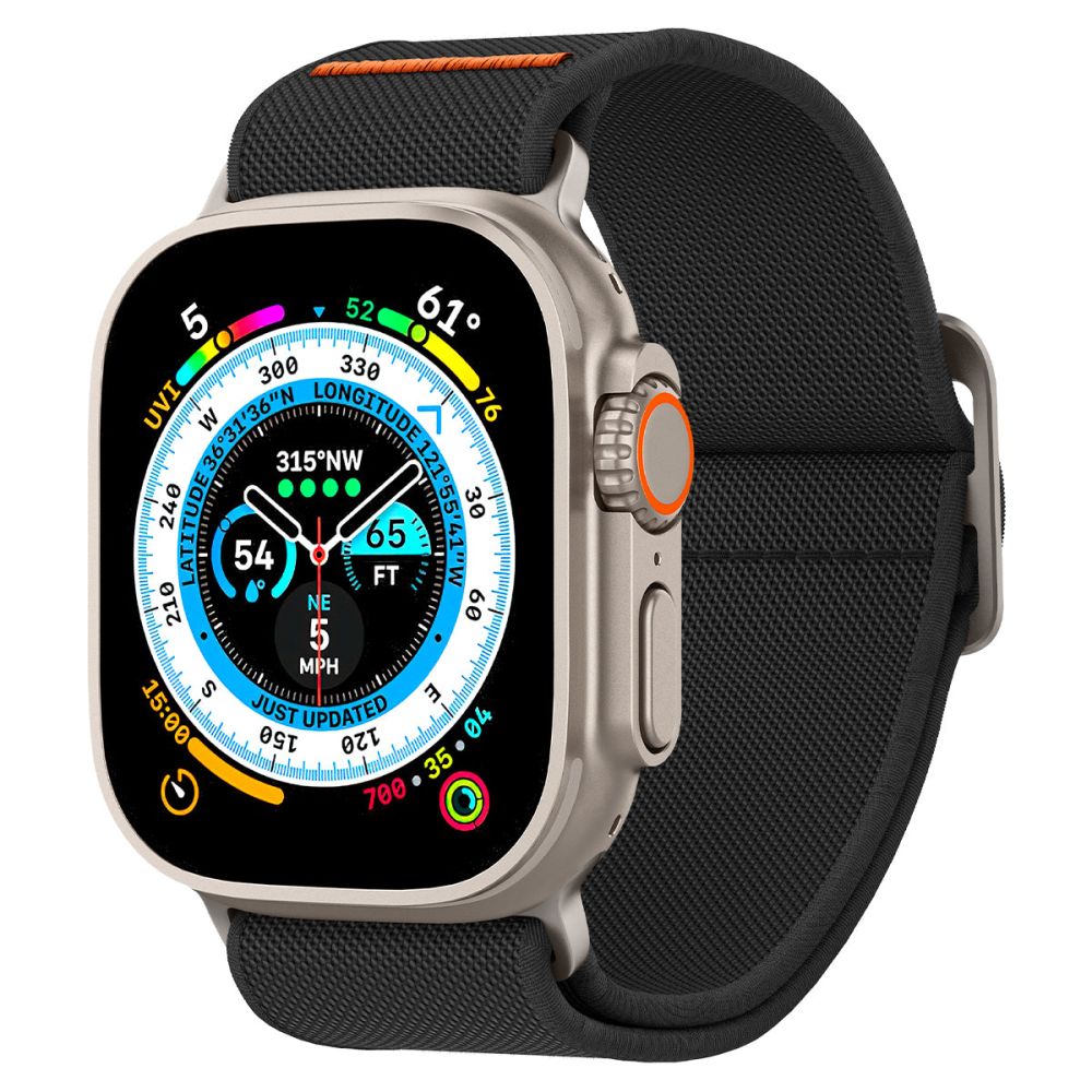 Spigen Fit Lite Ultra remen za Apple Watch 49mm / 46mm / 45mm / 44mm / 42mm serije, crni AMP05983
