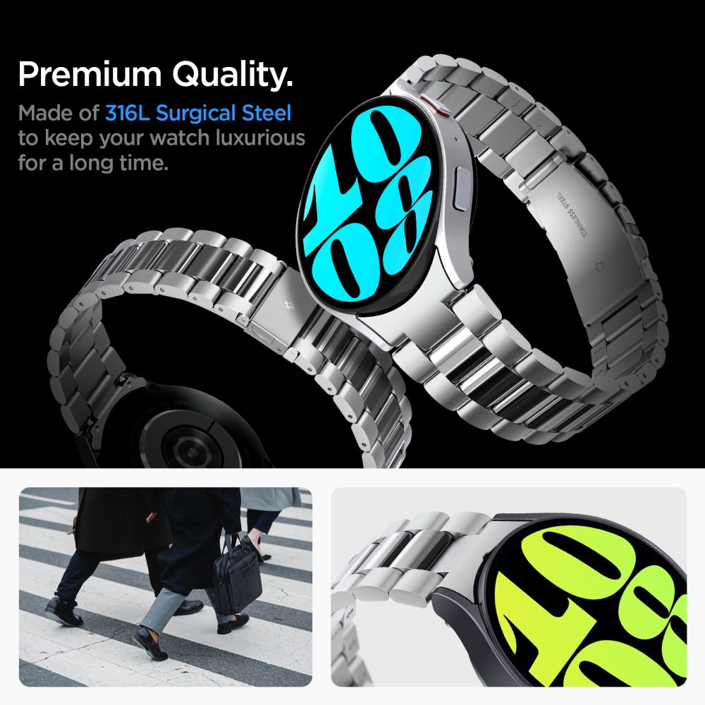 Remen Spigen Modern Fit za Samsung Galaxy Watch6 44mm, Srebrna AMP06498