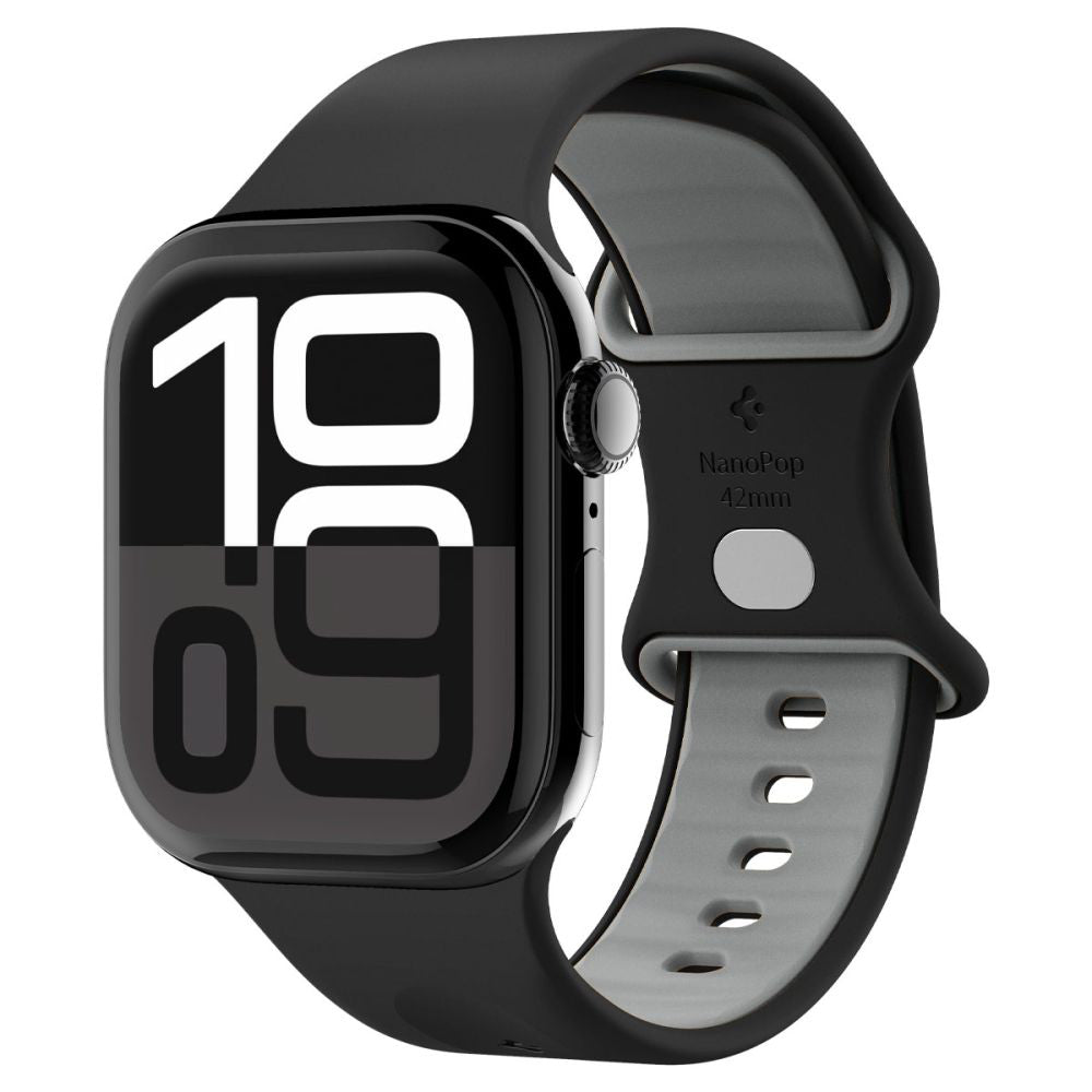 Spigen Nano Pop remen za Apple Watch 42mm / 41mm / 40mm / 38mm serije, Crni AMP09324