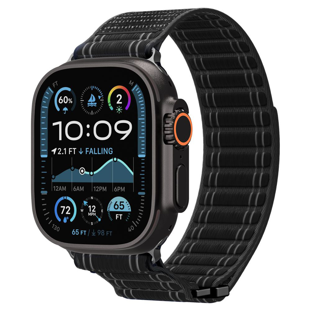 Remen Spigen WBF0 za Apple Watch 49mm / 46mm / 45mm / 44mm serije, Crni AMP10141