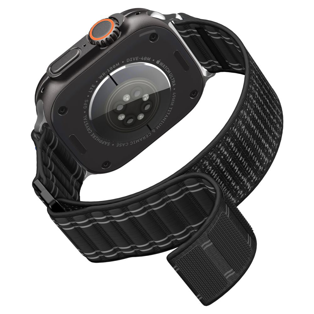 Remen Spigen WBF0 za Apple Watch 49mm / 46mm / 45mm / 44mm serije, Crni AMP10141