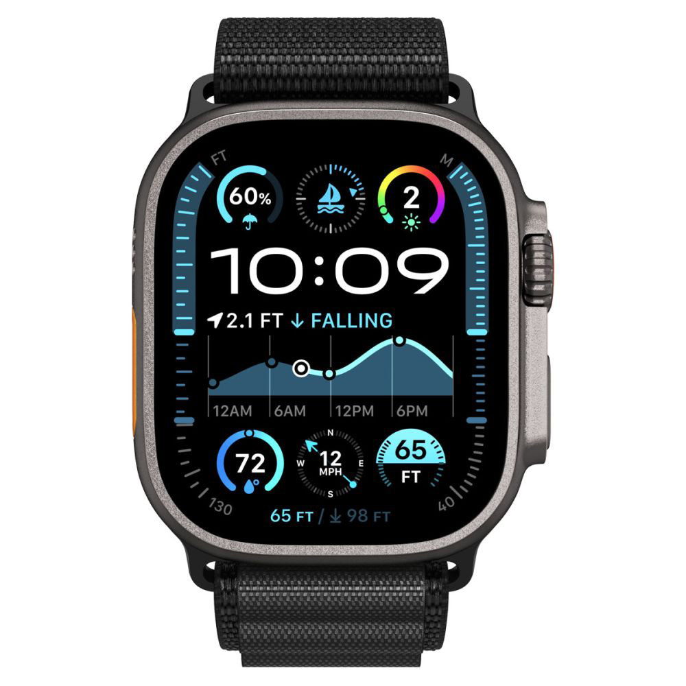 Remen Spigen WBF1 za Apple Watch 49mm / 46mm / 45mm / 44mm serije, Crni AMP10144