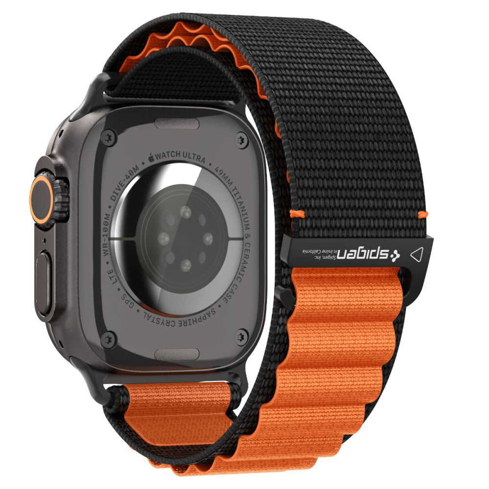 Remen Spigen WBF1 za Apple Watch 49mm / 46mm / 45mm / 44mm serije, Crno-narančasti AMP10145