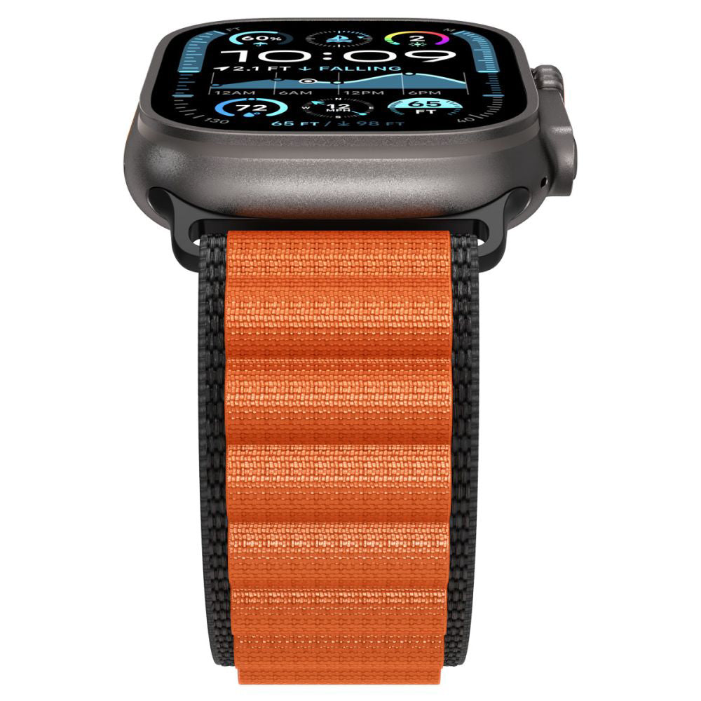 Remen Spigen WBF1 za Apple Watch 49mm / 46mm / 45mm / 44mm serije, Crno-narančasti AMP10145