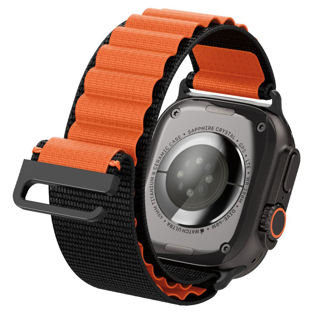 Remen Spigen WBF1 za Apple Watch 49mm / 46mm / 45mm / 44mm serije, Crno-narančasti AMP10145