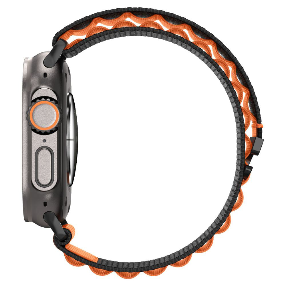 Remen Spigen WBF1 za Apple Watch 49mm / 46mm / 45mm / 44mm serije, Crno-narančasti AMP10145