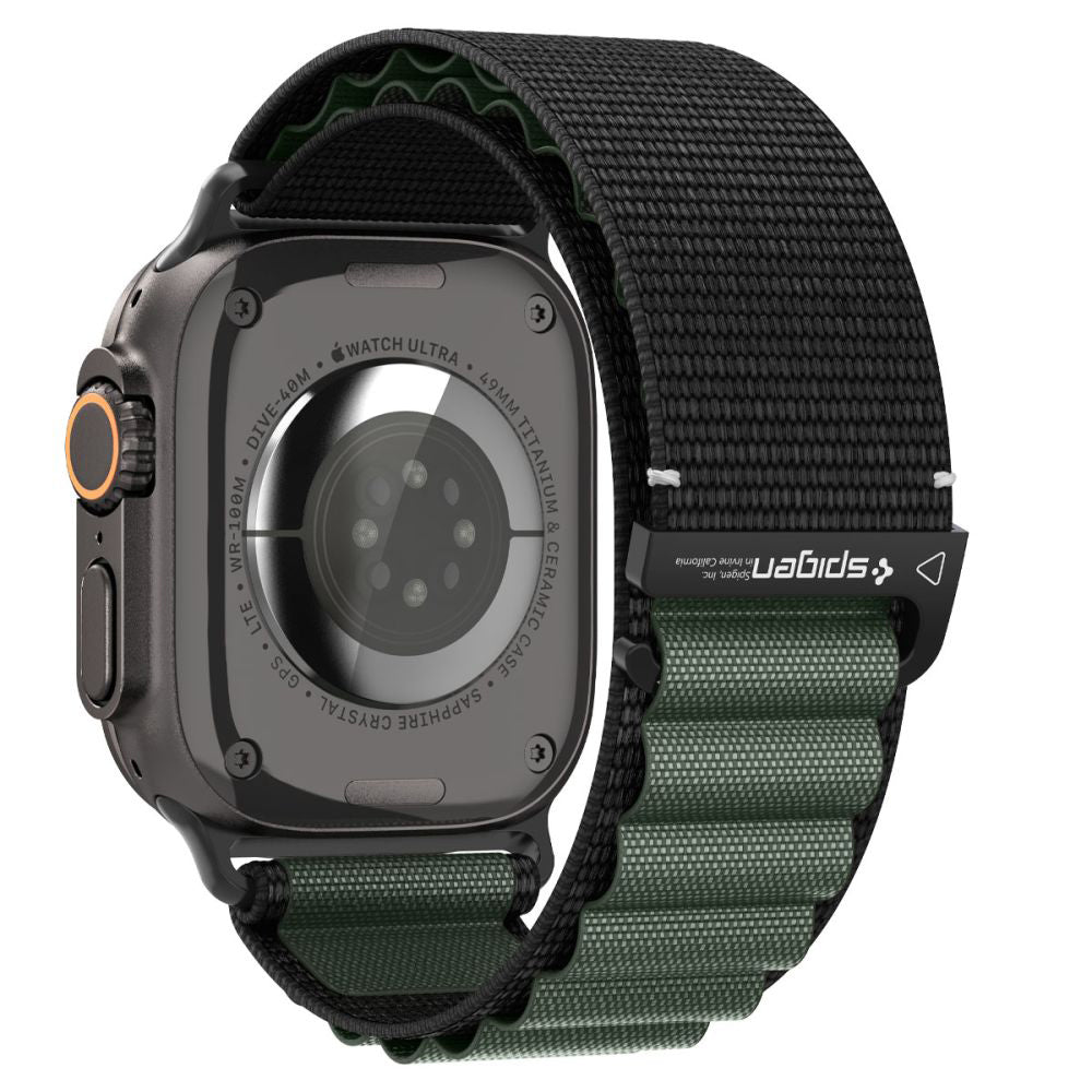Remen Spigen WBF1 za Apple Watch 49mm / 46mm / 45mm / 44mm serije, Crno Zeleni AMP10223
