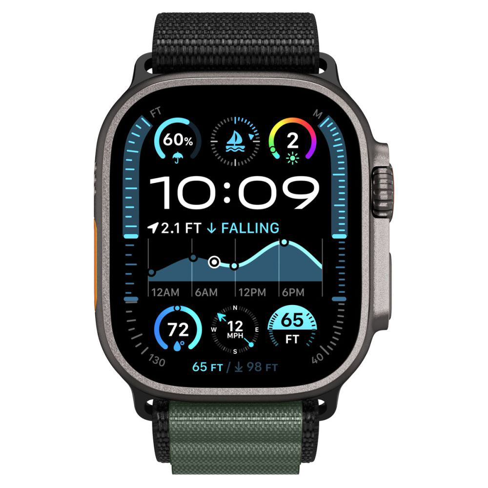 Remen Spigen WBF1 za Apple Watch 49mm / 46mm / 45mm / 44mm serije, Crno Zeleni AMP10223