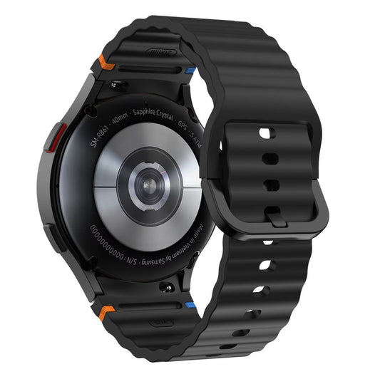 Remen Tech-Protect Silicone Sport za Samsung Galaxy Watch7 / Watch FE / Watch6 / Watch5 / Watch4 seriju, crni