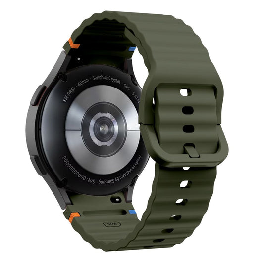 Remen Tech-Protect Silicone Sport za Samsung Galaxy Watch7 / Watch FE / Watch6 / Watch5 / Watch4 seriju, Kaki