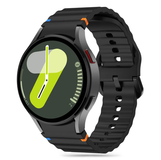 Remen Tech-Protect Silicone Sport za Samsung Galaxy Watch7 / Watch FE / Watch6 / Watch5 / Watch4 seriju, crni